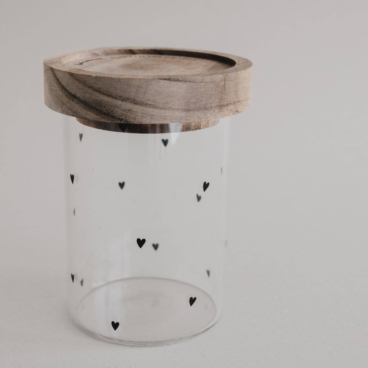 Mini Vorratsglas Herzen Schwarz