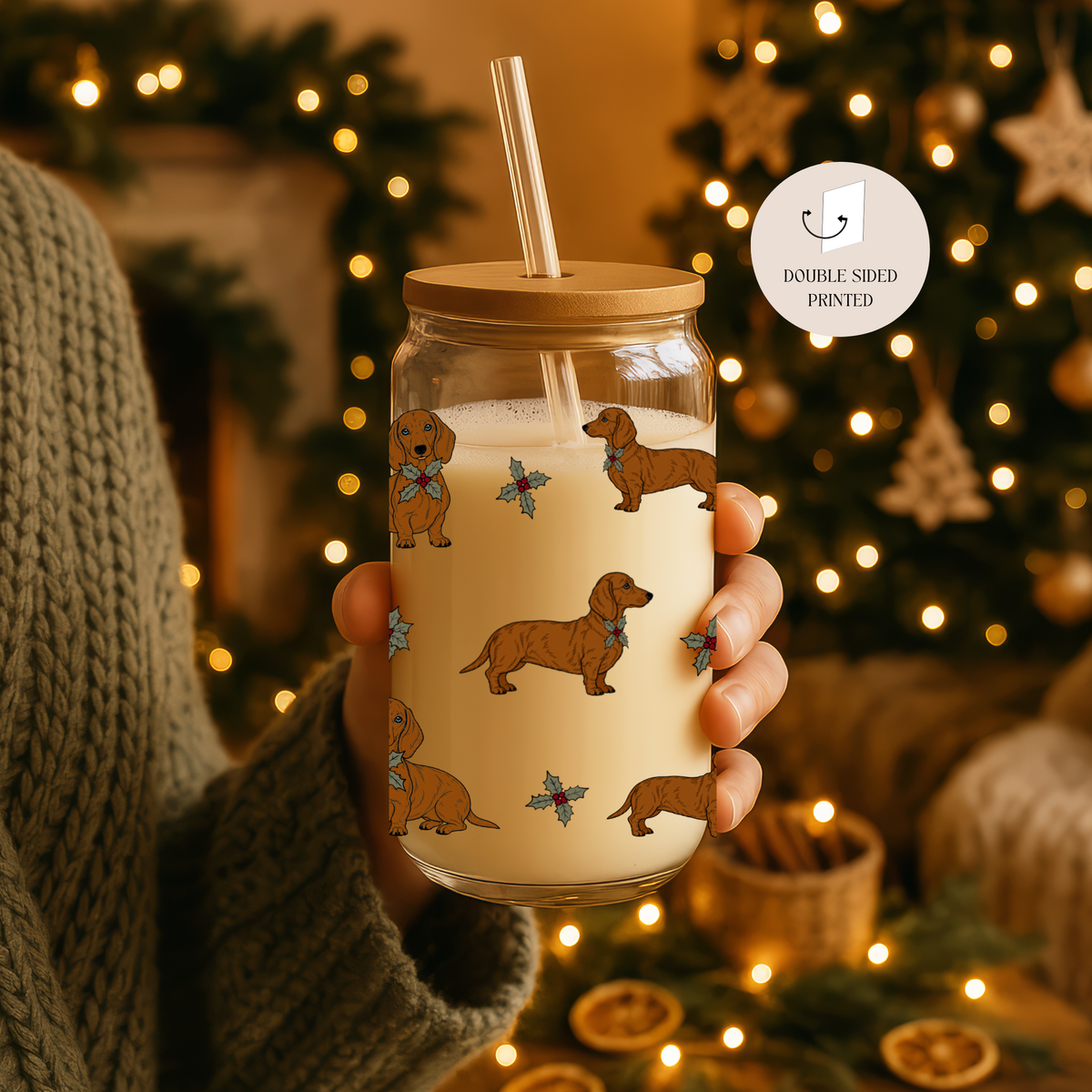 Hohes Trinkglas – Weihnachtsdackel