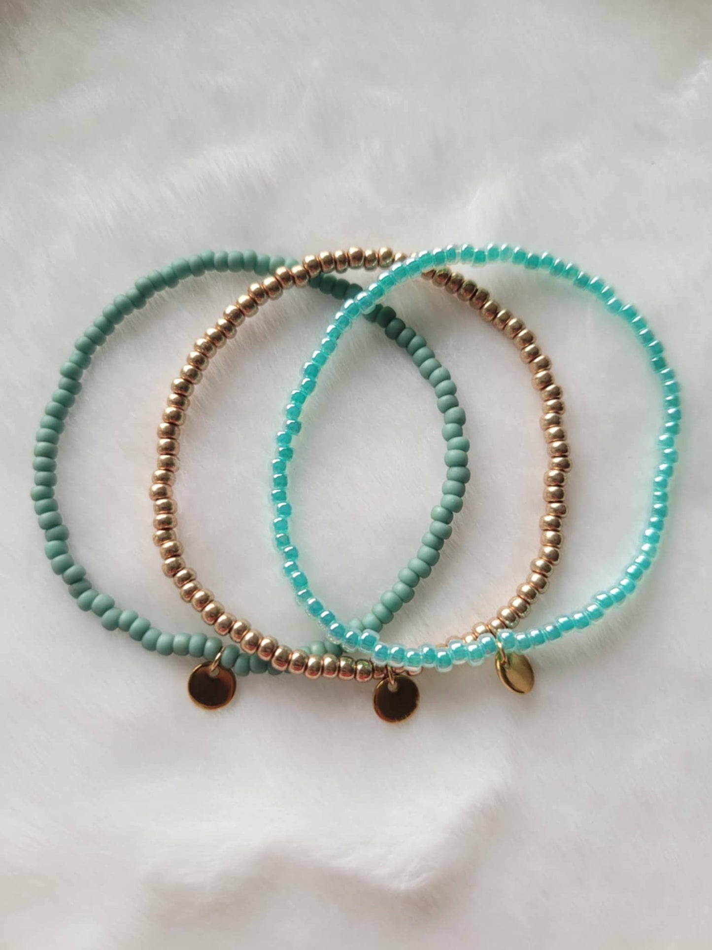 Miyuki Armband-Set – Grün/Gold