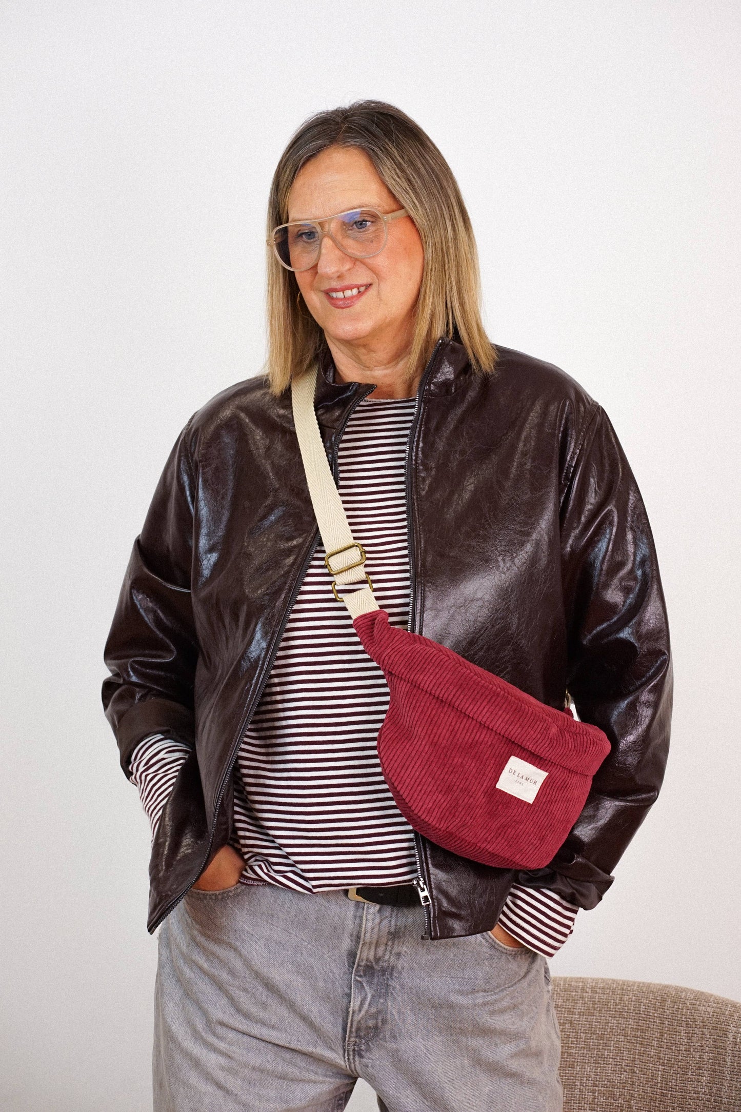 La Mur Line Gürteltasche Arde – Cord Rotbraun