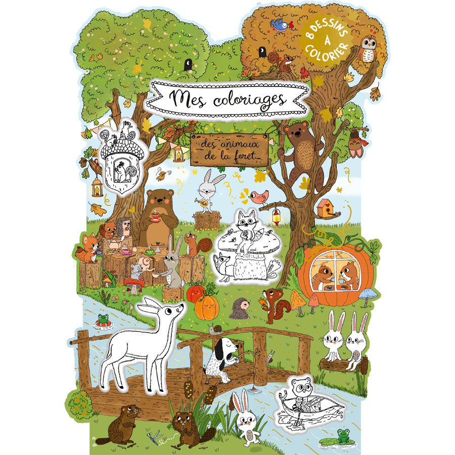 Cartes d’Art Mal- und Stickerset – Tiere auf der Waldlichtung
