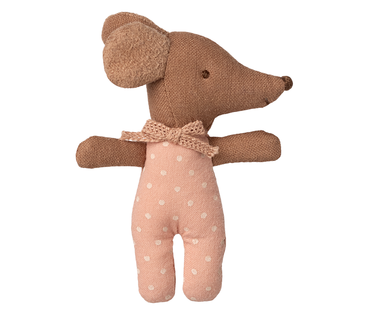 Schläfrige Babymaus in Matchbox - Rose