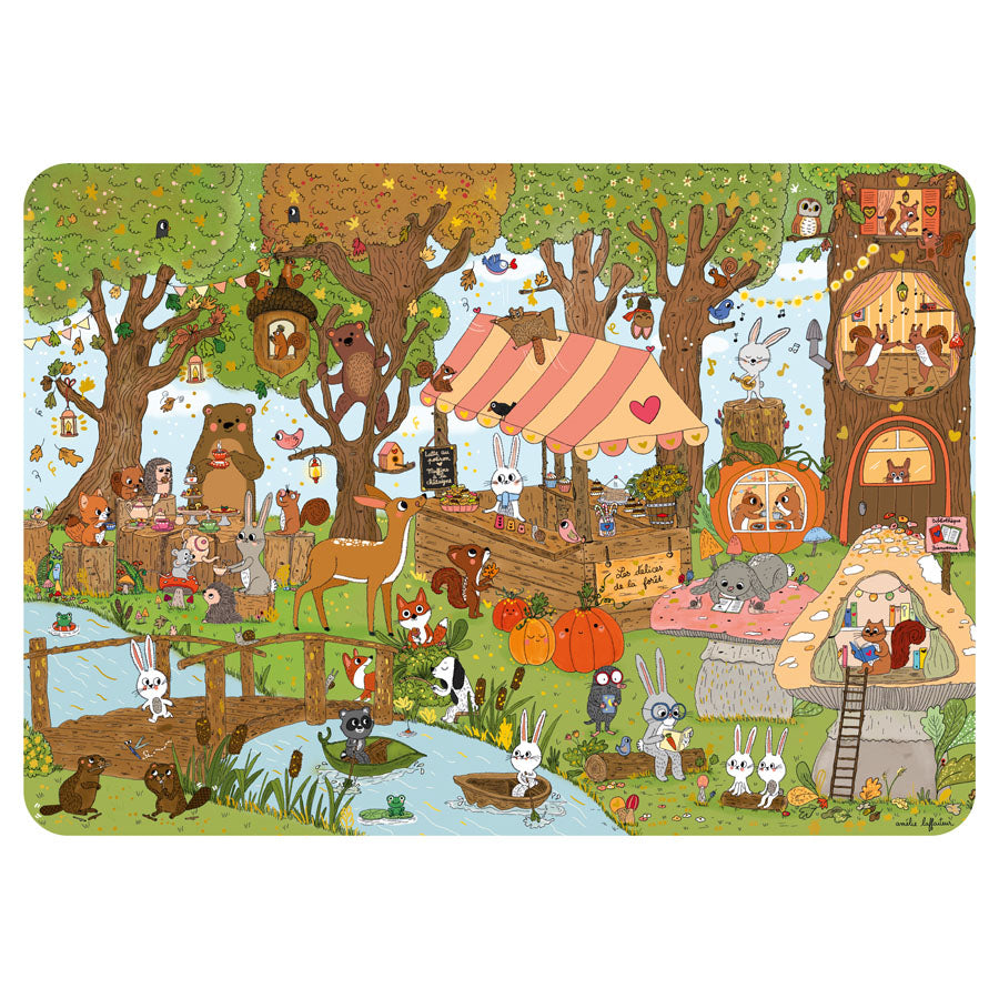 Cartes d’Art Tischset – Tiere auf der Waldlichtung