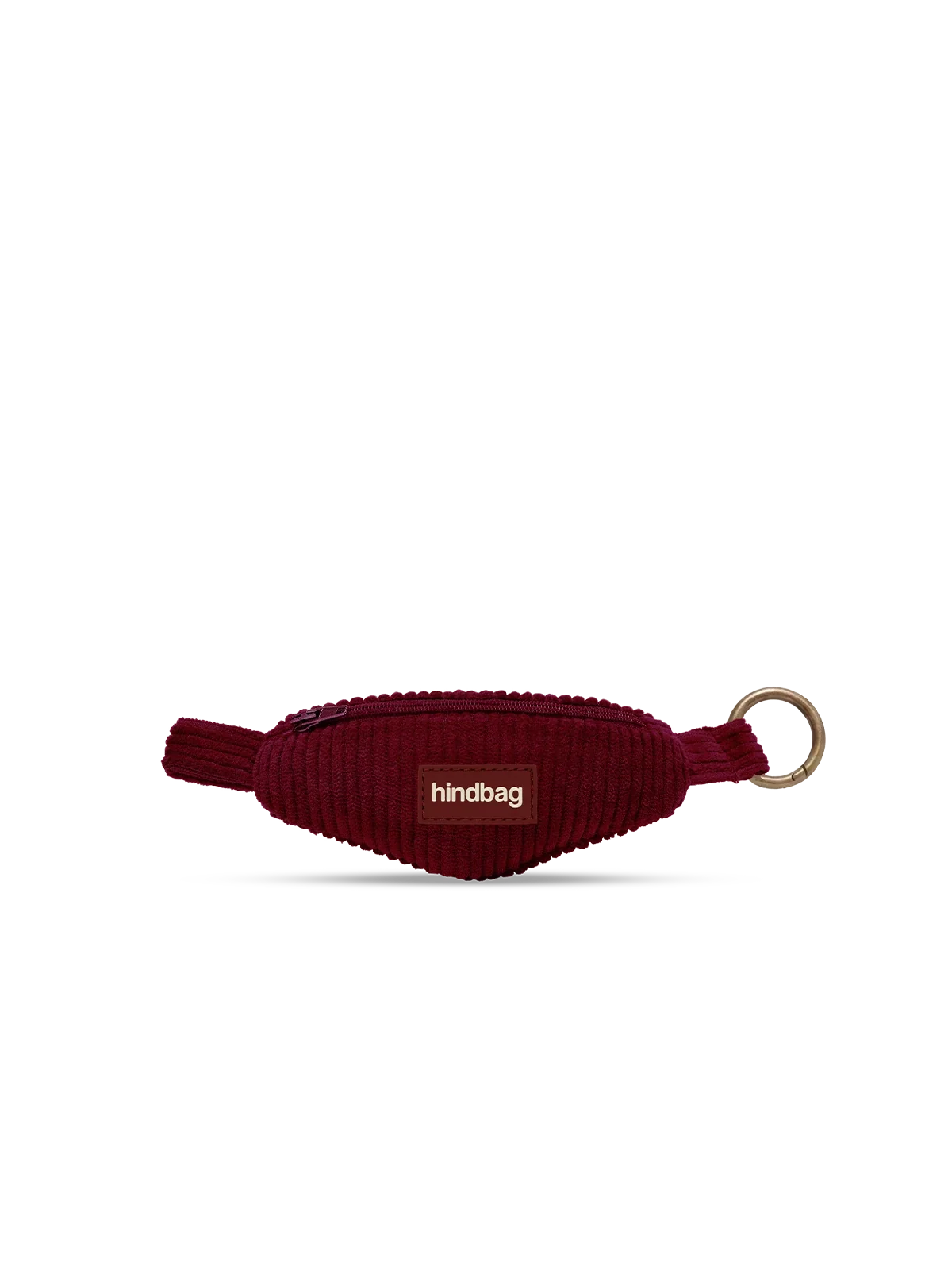 Hindbag Côme Schlüsselanhänger aus Cord – Bordeauxrot