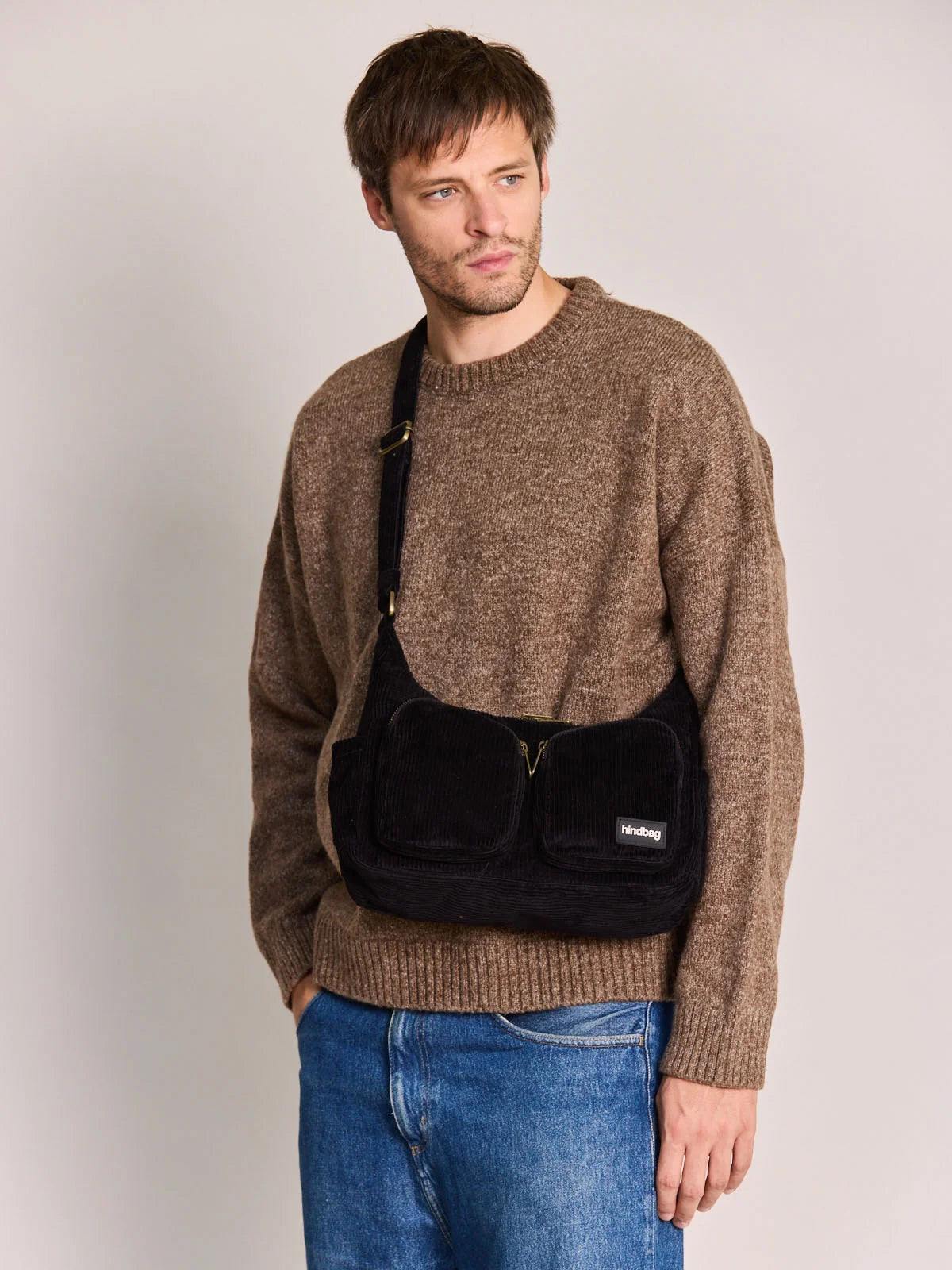 Hindbag Multipocket Tasche Emile Samt – Schwarz