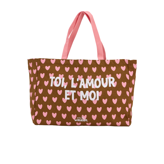 Atelier Wagram XL Shopper – Toi l’amour et moi Braun/Rosa