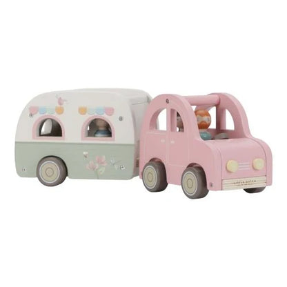 Little Dutch Auto mit Wohnwagen – Rosa ✨ JETZT VORBESTELLEN