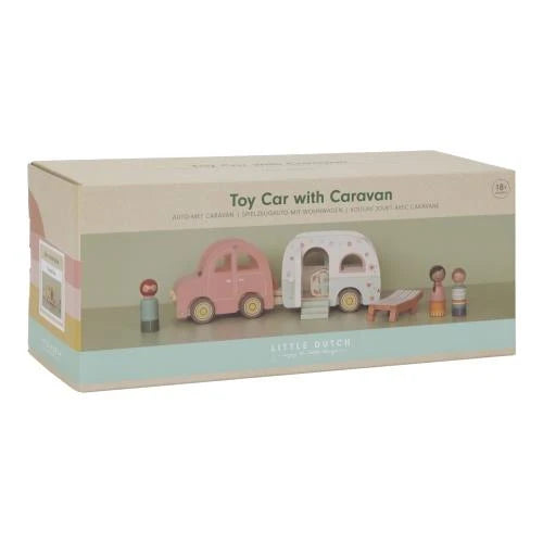 Little Dutch Auto mit Wohnwagen – Rosa ✨ JETZT VORBESTELLEN