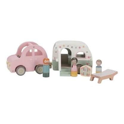 Little Dutch Auto mit Wohnwagen – Rosa ✨ JETZT VORBESTELLEN