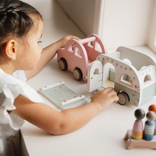 Little Dutch Auto mit Wohnwagen – Rosa ✨ JETZT VORBESTELLEN