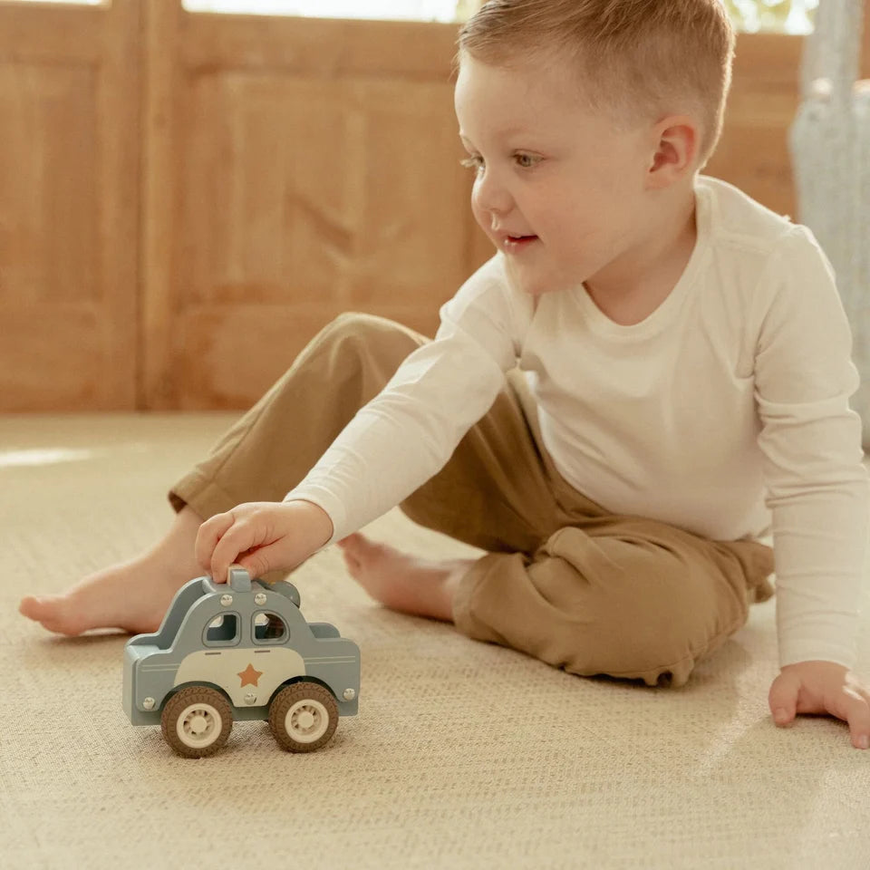 Little Dutch Polizeiauto aus Holz mit Figur ✨ JETZT VORBESTELLEN