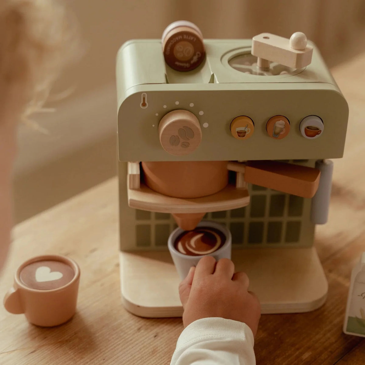 Little Dutch Kaffeemaschine aus Holz mit Zubehör – Grün