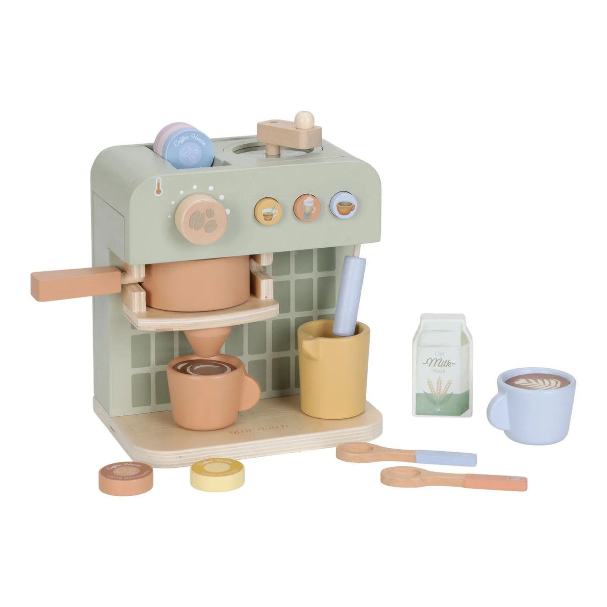 Little Dutch Kaffeemaschine aus Holz mit Zubehör – Grün