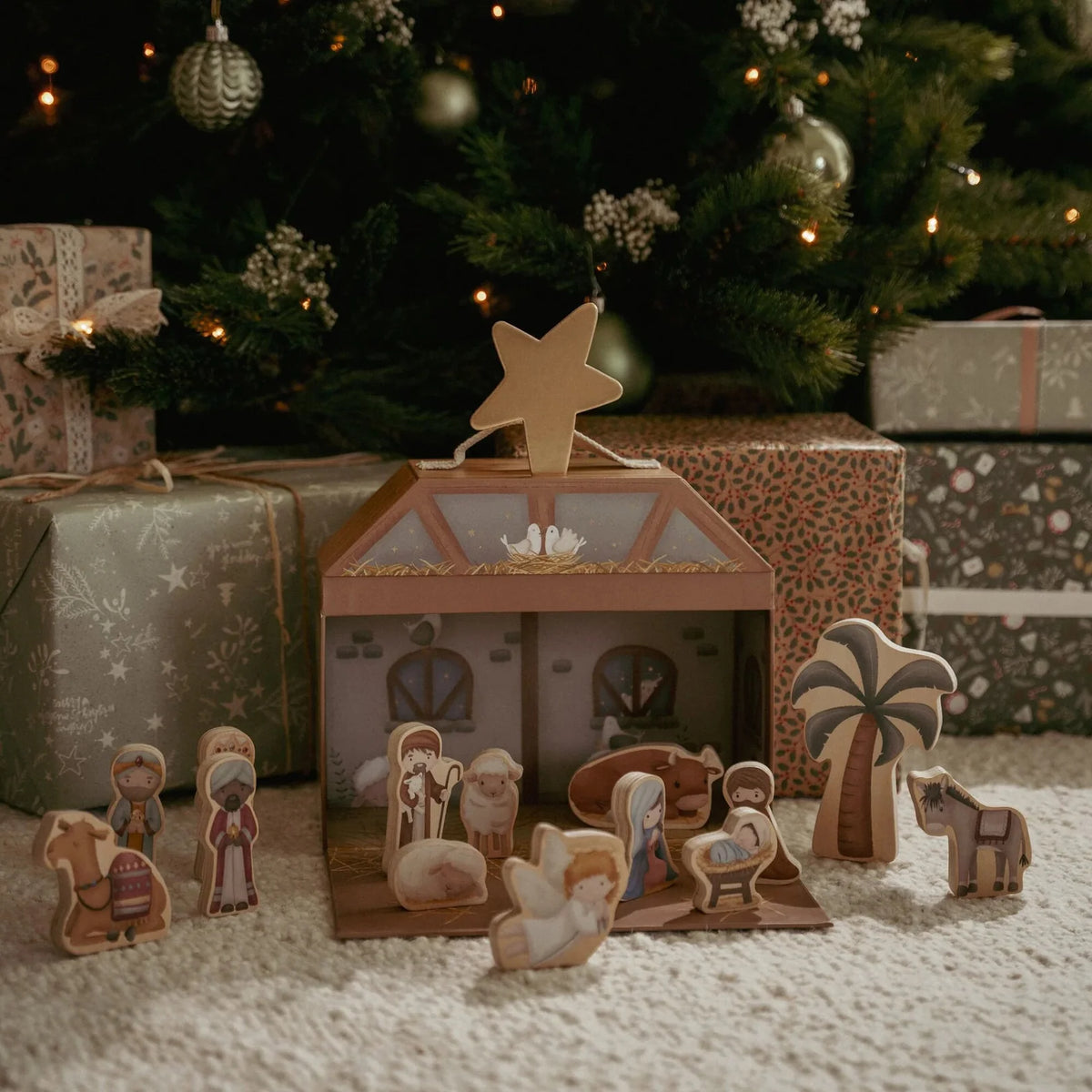 Little Dutch Weihnachtskrippe im Spielkoffer – Holzfiguren