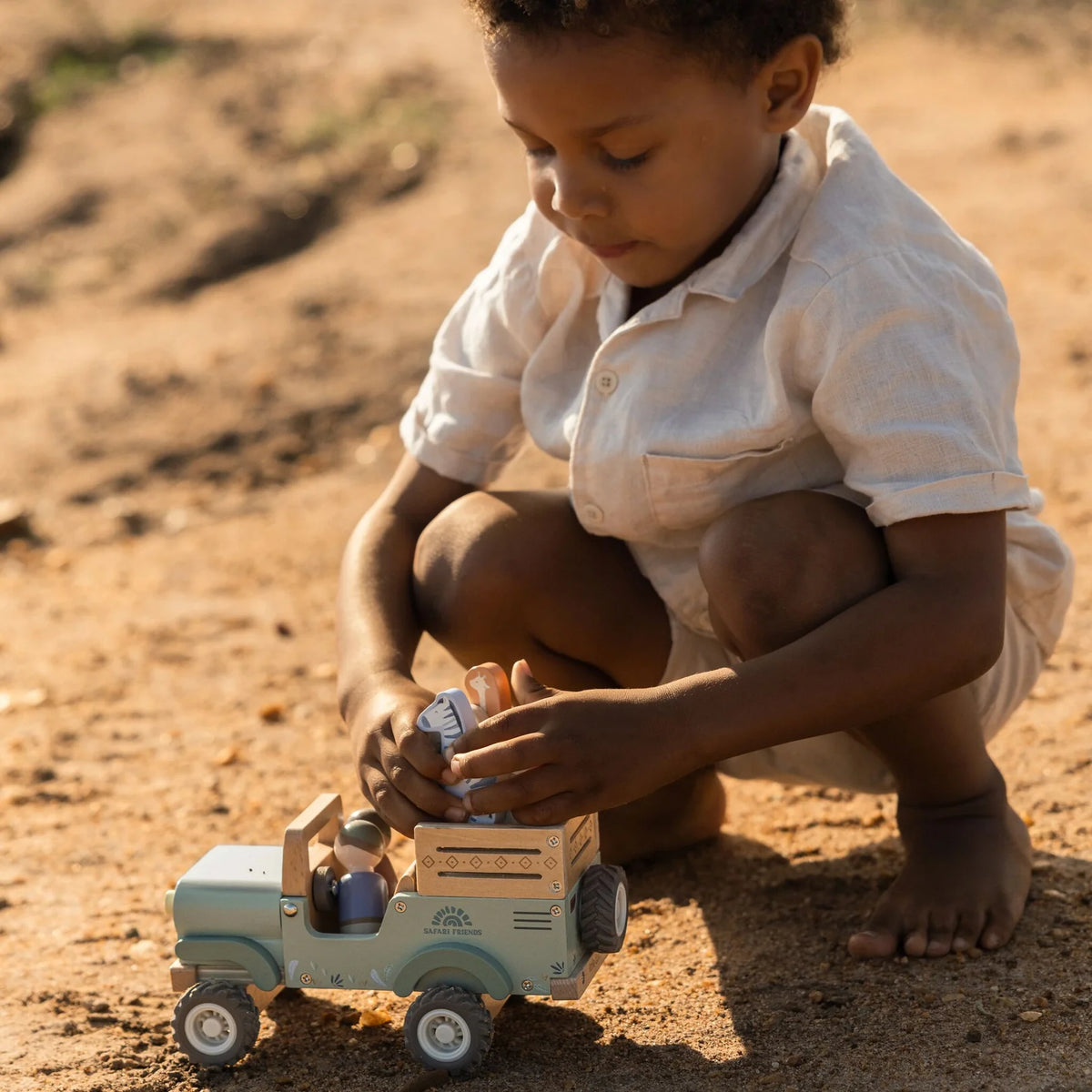 Little Dutch Safari-Auto aus Holz mit Tieren
