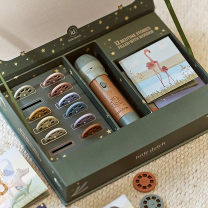 Little Dutch Geschichten-Taschenlampe – Safari Friends Grün ✨ JETZT VORBESTELLEN