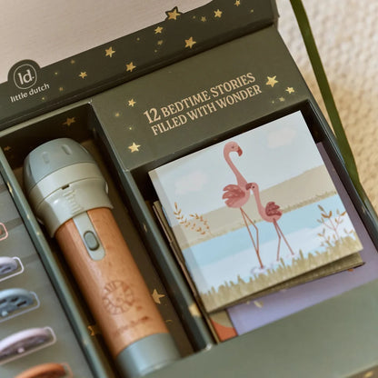 Little Dutch Geschichten-Taschenlampe – Safari Friends Grün ✨ JETZT VORBESTELLEN