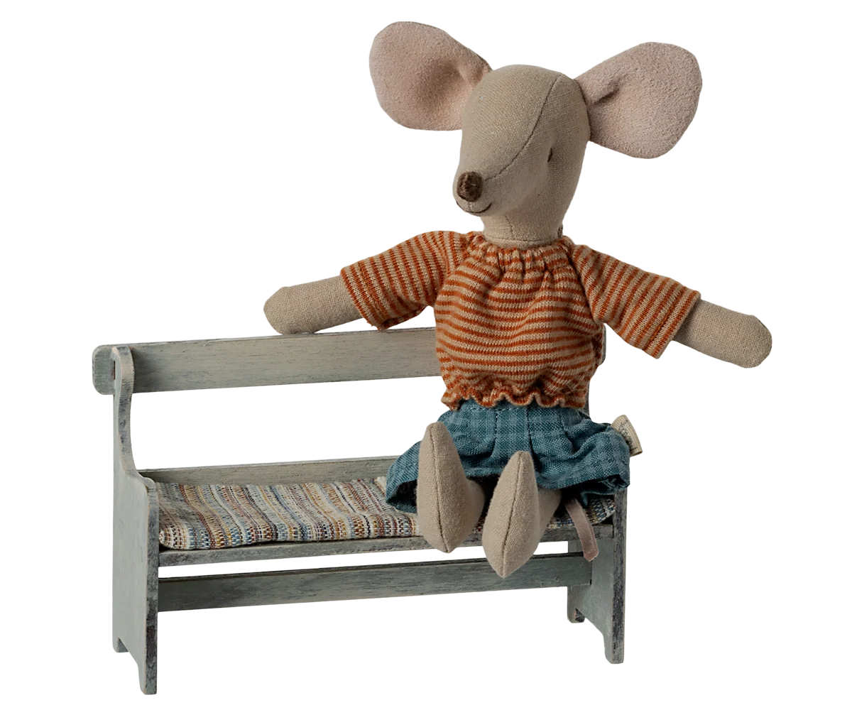 Maileg Holzbank – Maus, Vintage Weiß