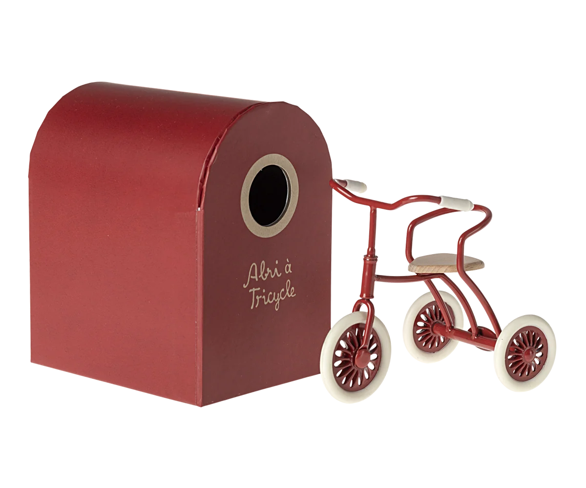 Maileg Dreirad mit Garage – Rot