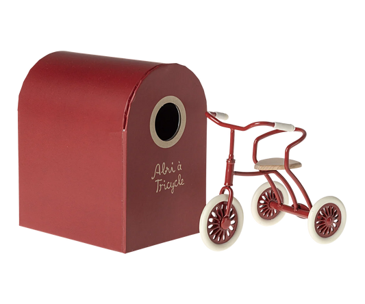 Maileg Dreirad mit Garage – Rot