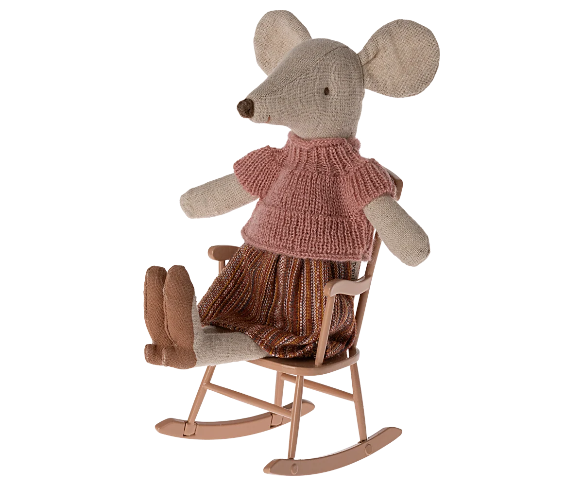 Maileg Schaukelstuhl – Maus – Dunkel Powder