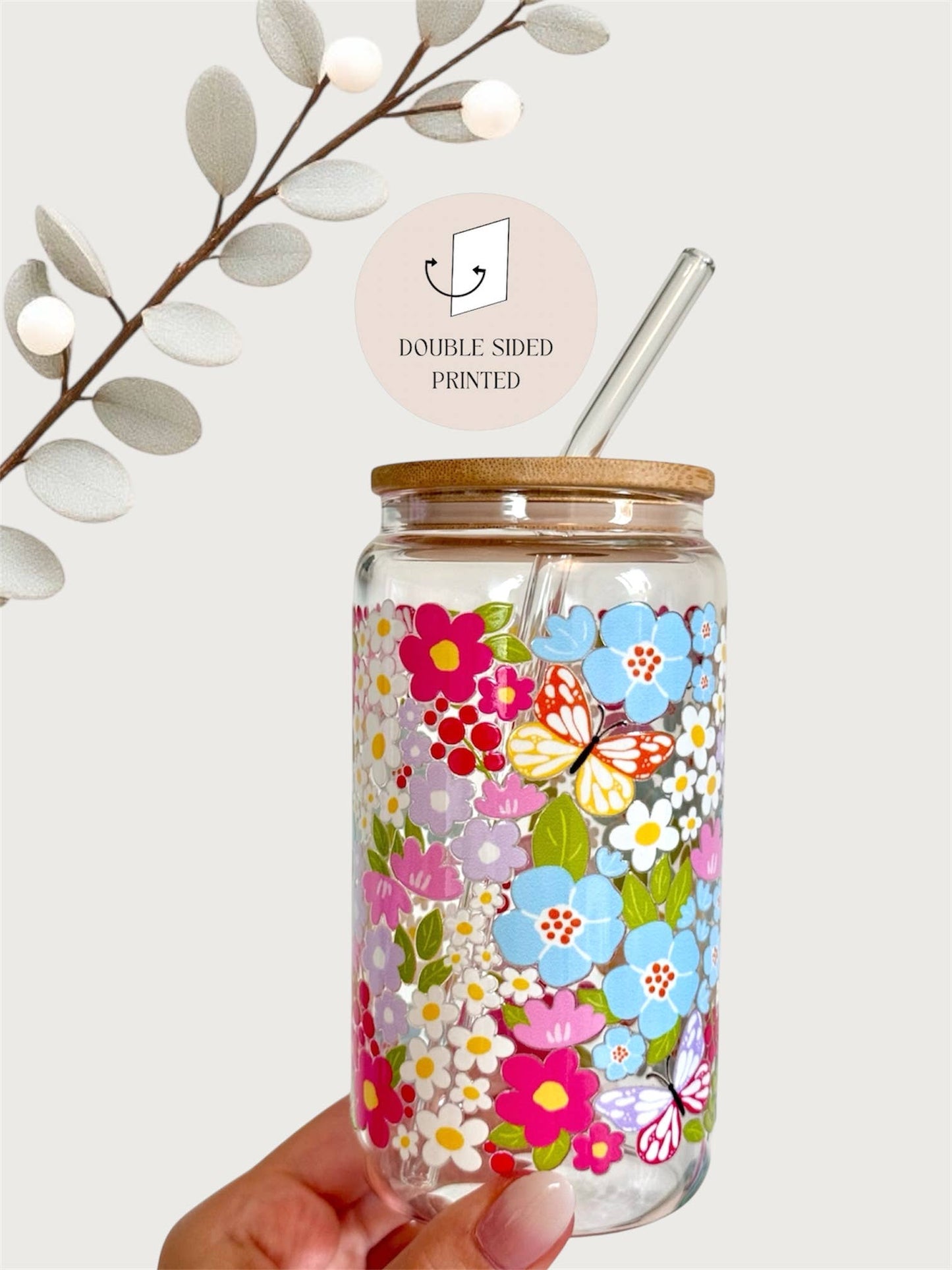 Glasbecher 550 ml – Flowers