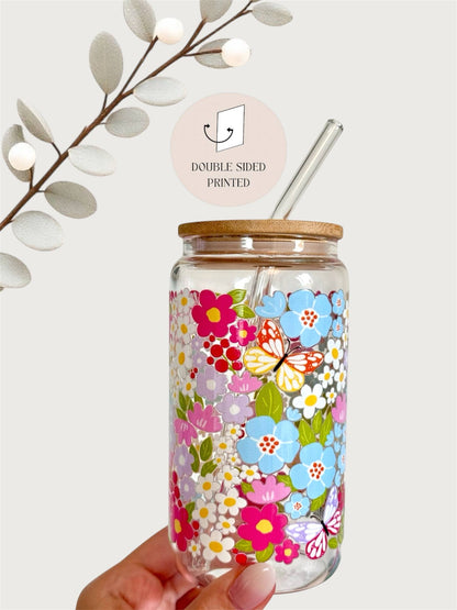 Glasbecher 550 ml – Flowers