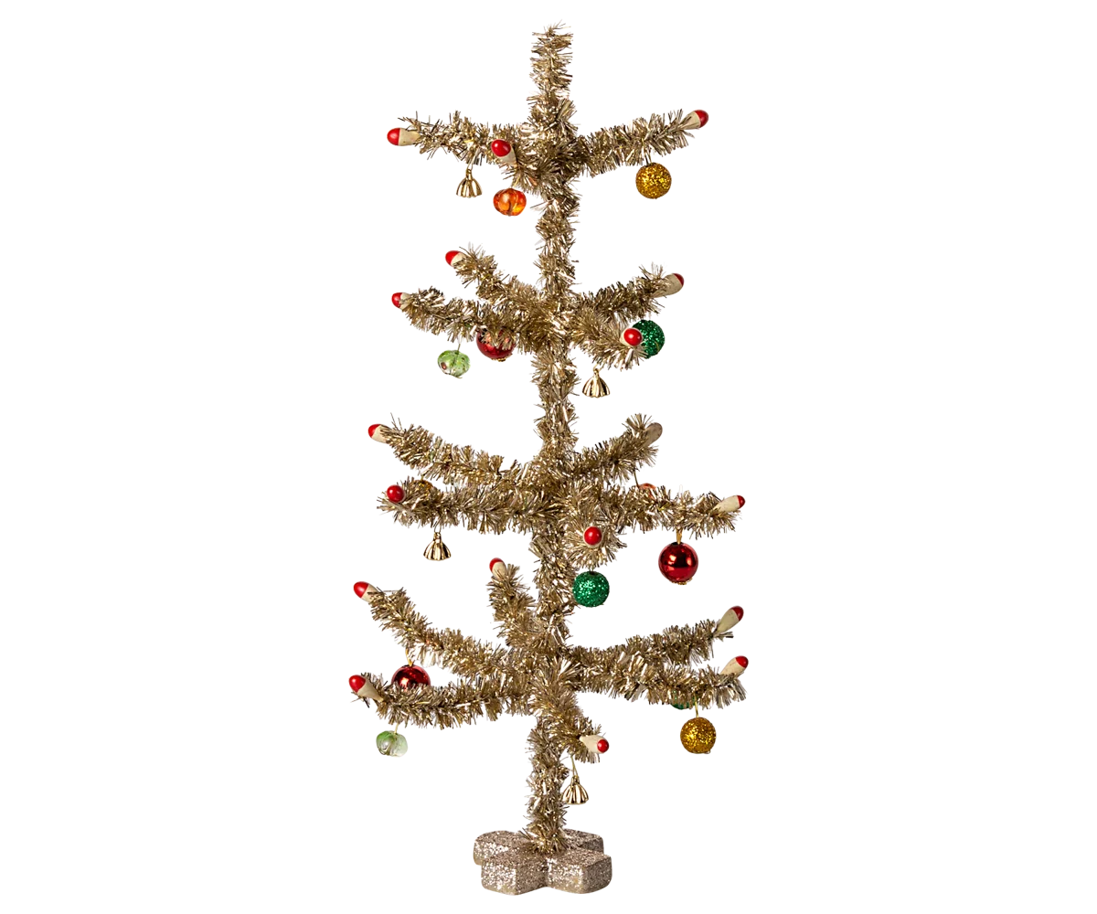 Maileg Weihnachtsbaum – Gold, Rot & Grün