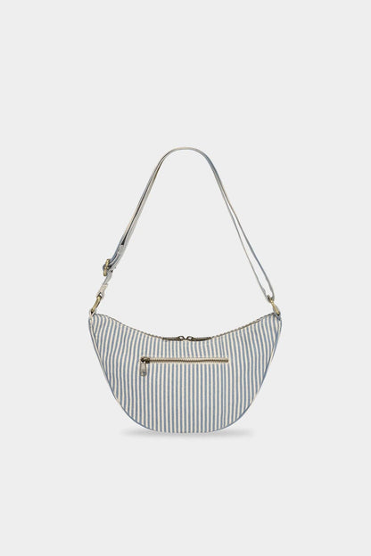 Hindbag Halbmondtasche Andrea – Blau gestreift