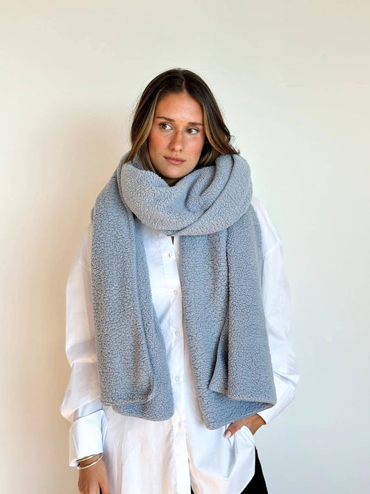 De La Mur XL Teddy Schal – Hellblau