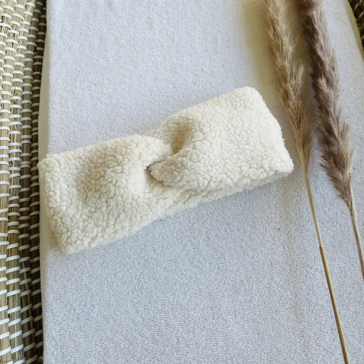 Stirnband Creme: L (Kind)