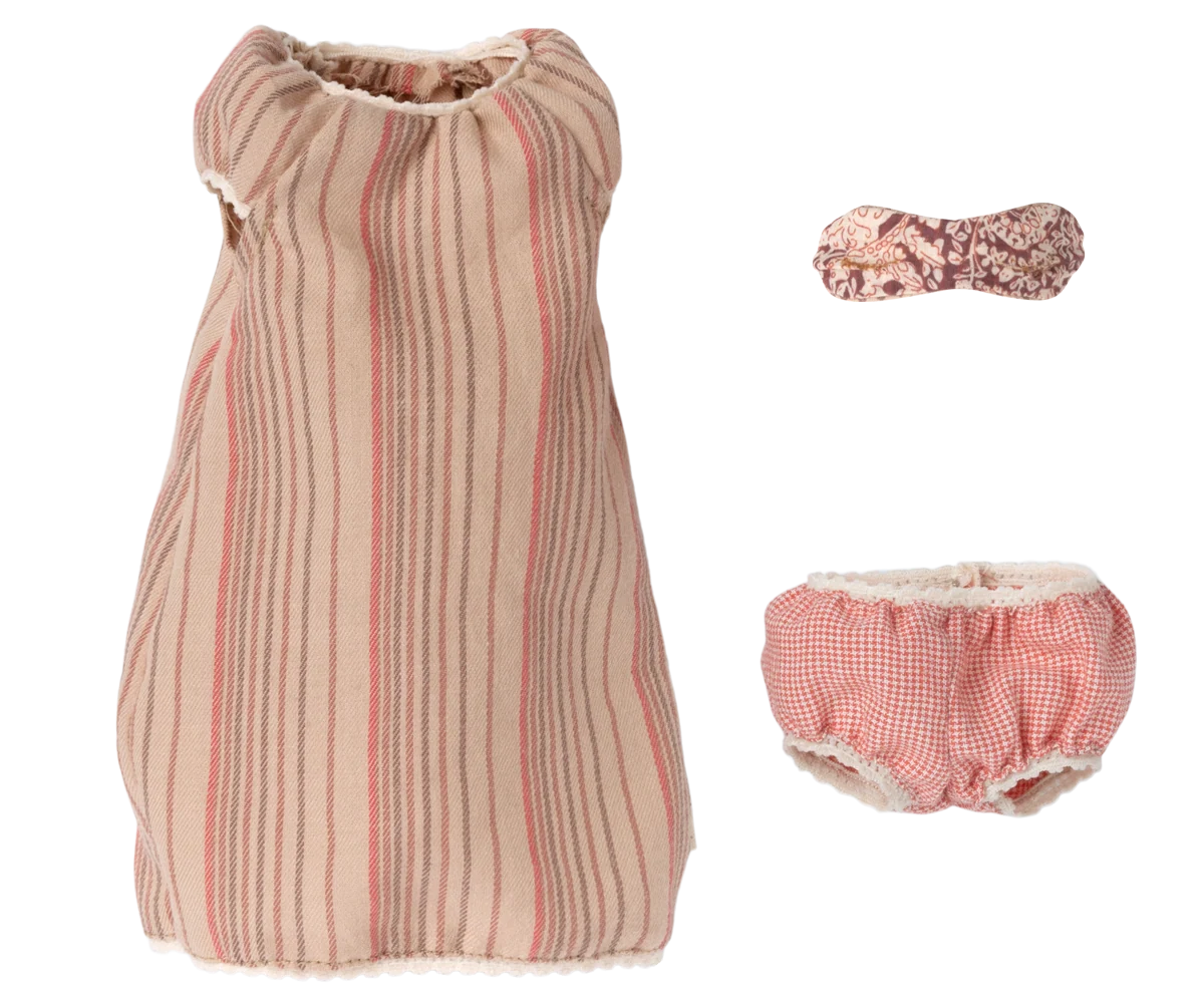 Maileg Nachthemd & Schlafmaske – Medium Maus