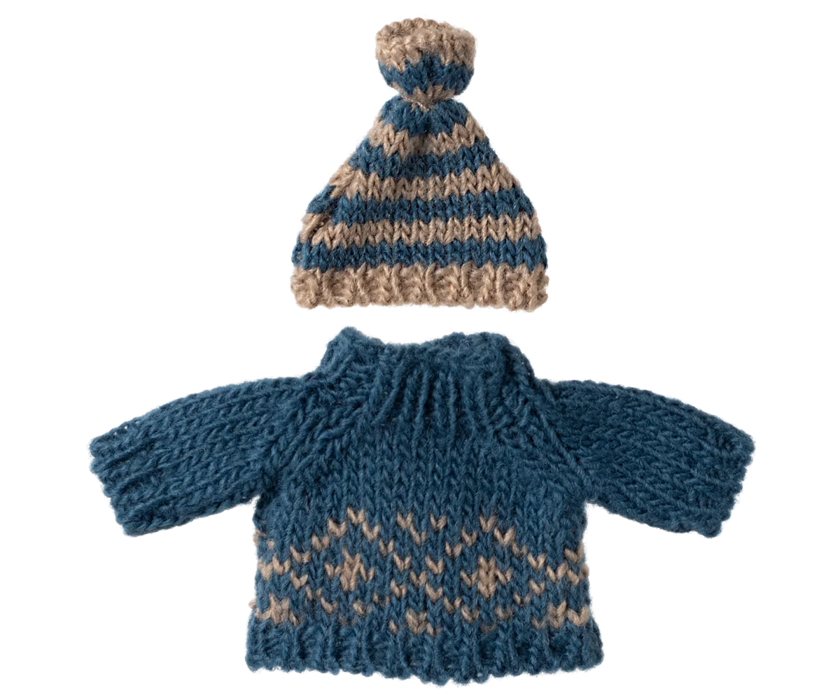 Maileg Strickpullover & Mütze – Papa Maus