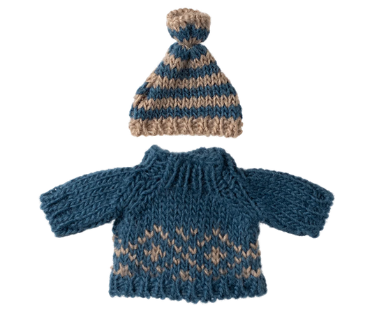 Maileg Strickpullover & Mütze – Papa Maus