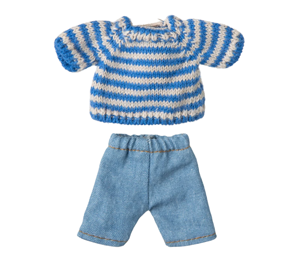 Maileg Strickpullover & Hose – Großer Bruder Maus