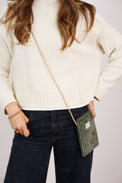 La Mur Line Handytasche Musgo – Cord Olivgrün