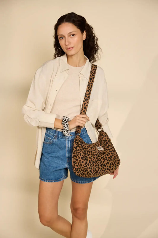 Rosa Leopard Zimt Tasche