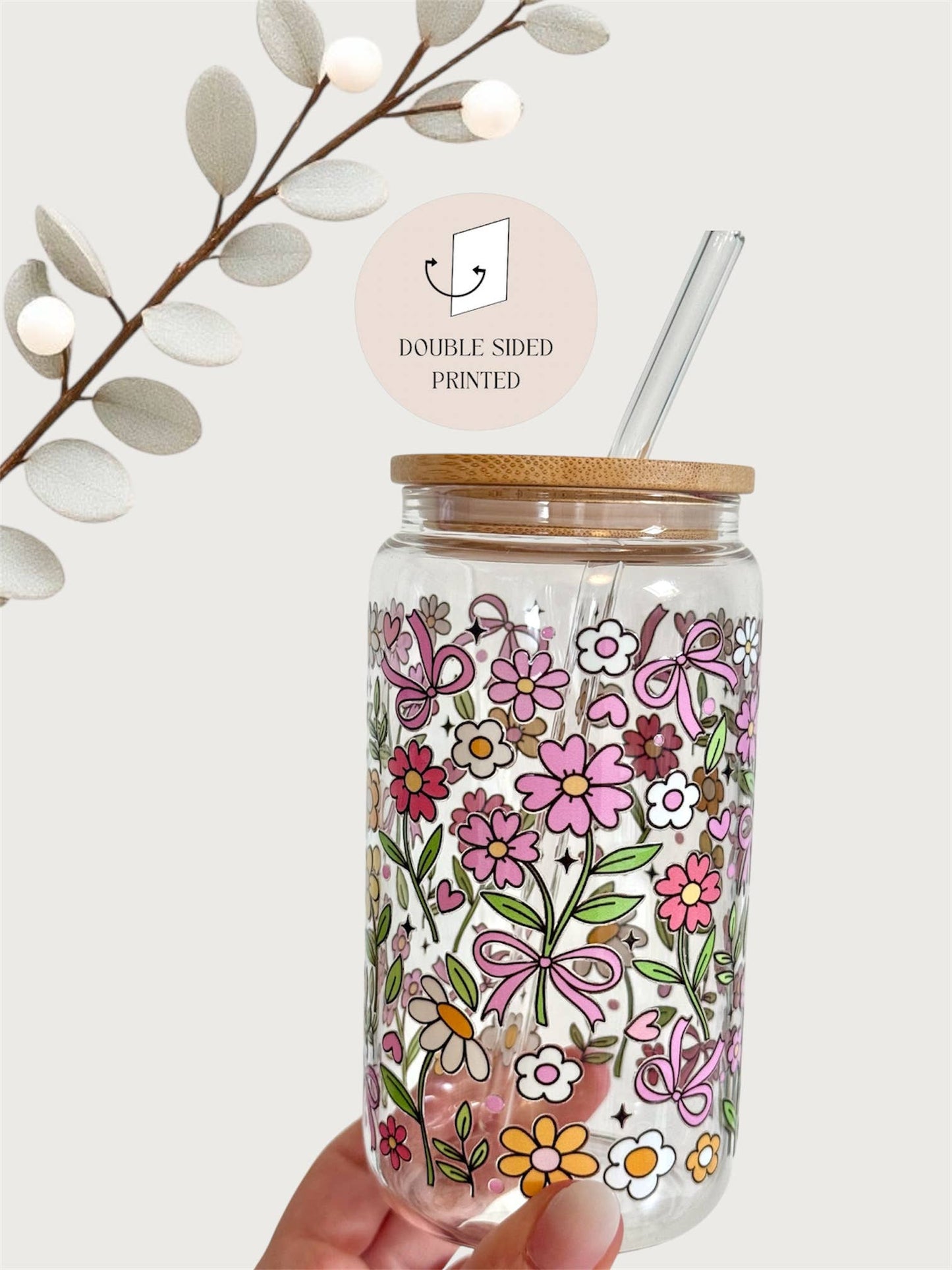 Glasbecher 550 ml – Flowers