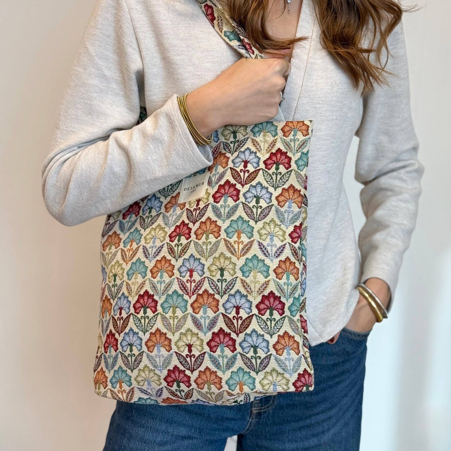De La Mur Line Tote Bag FLORA – Blumenmuster