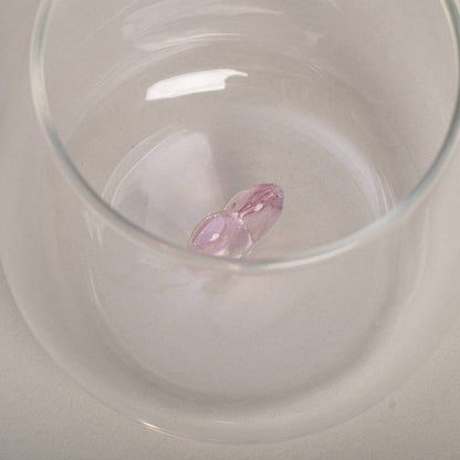 Trinkglas Herzfigur Rosa