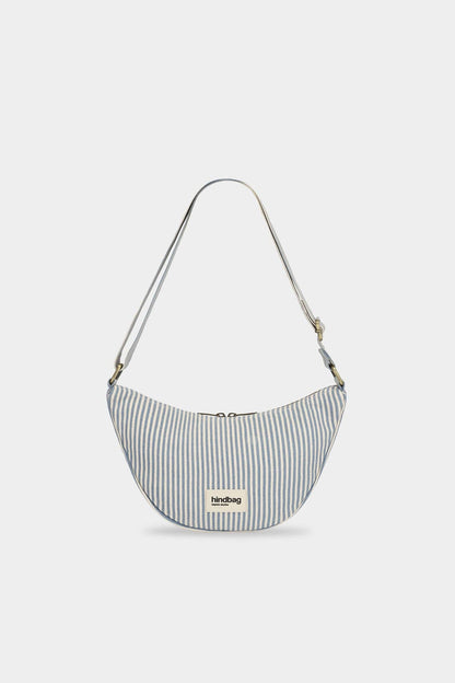 Hindbag Halbmondtasche Andrea – Blau gestreift