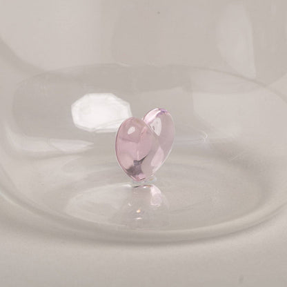 Trinkglas Herzfigur Rosa