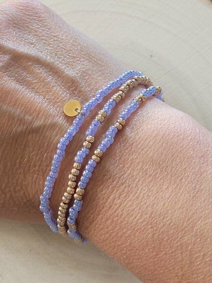 Miyuki Armband- Flieder/Gold