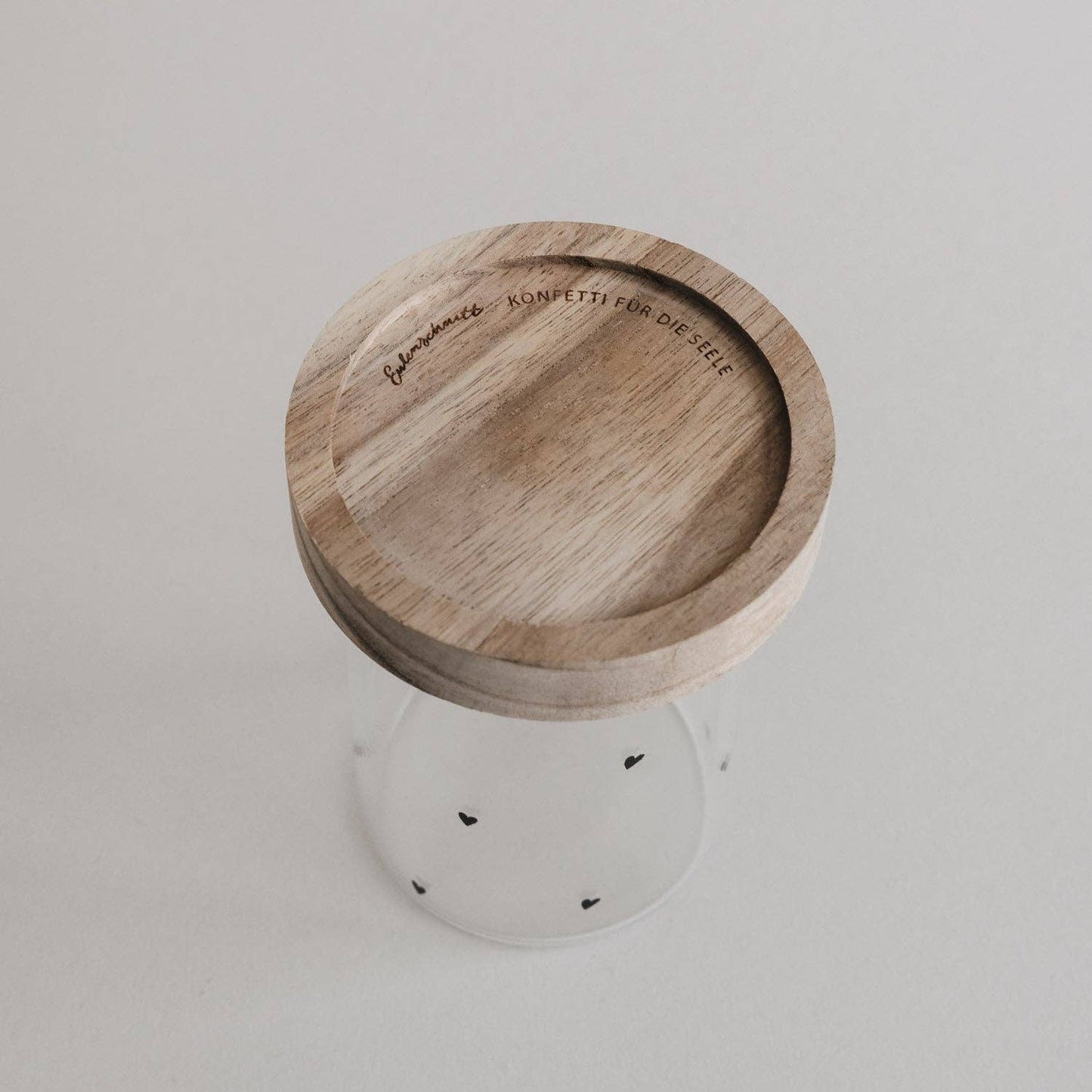 Mini Vorratsglas Herzen Schwarz