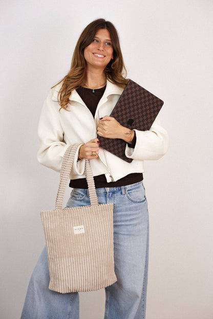 La Mur Line Tote Bag Moka – Cord Beige