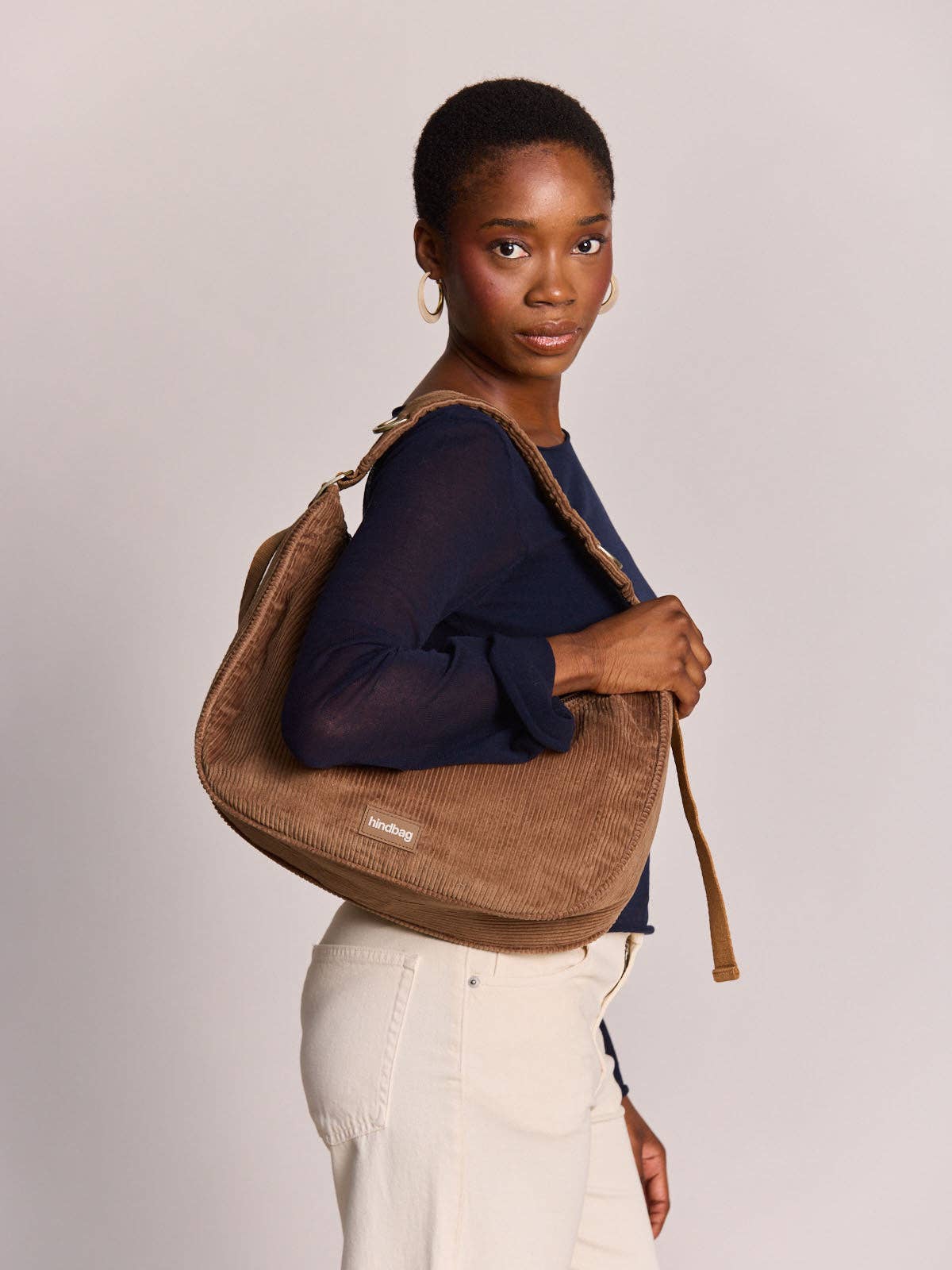 Bianca Veloursleder‑Handtasche Macchiato