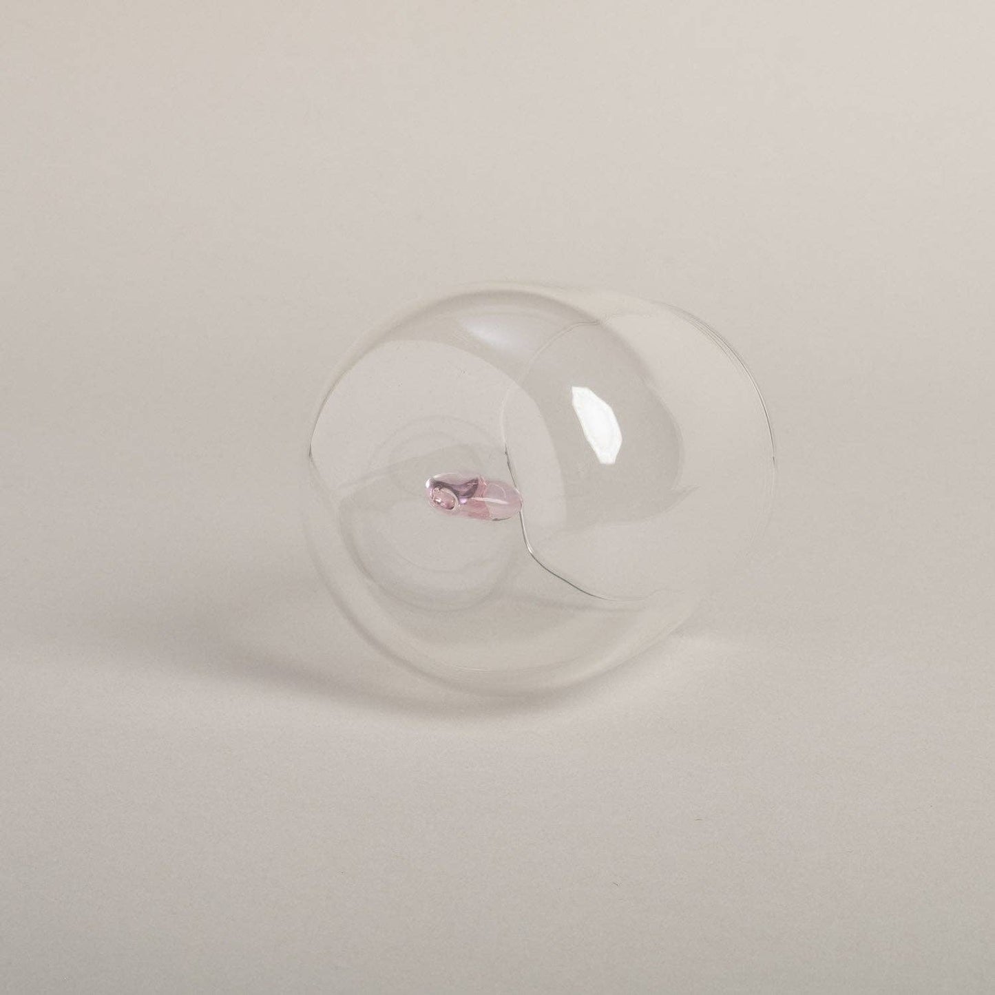 Trinkglas Herzfigur Rosa