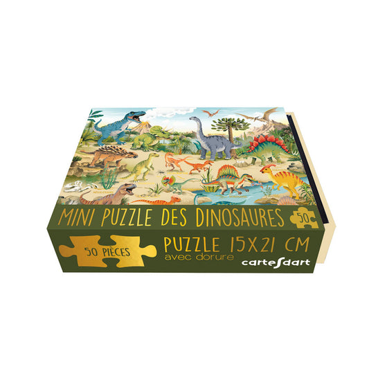 Cartes d’Art Mini-Puzzle – Dinosaurier, 50 Teile