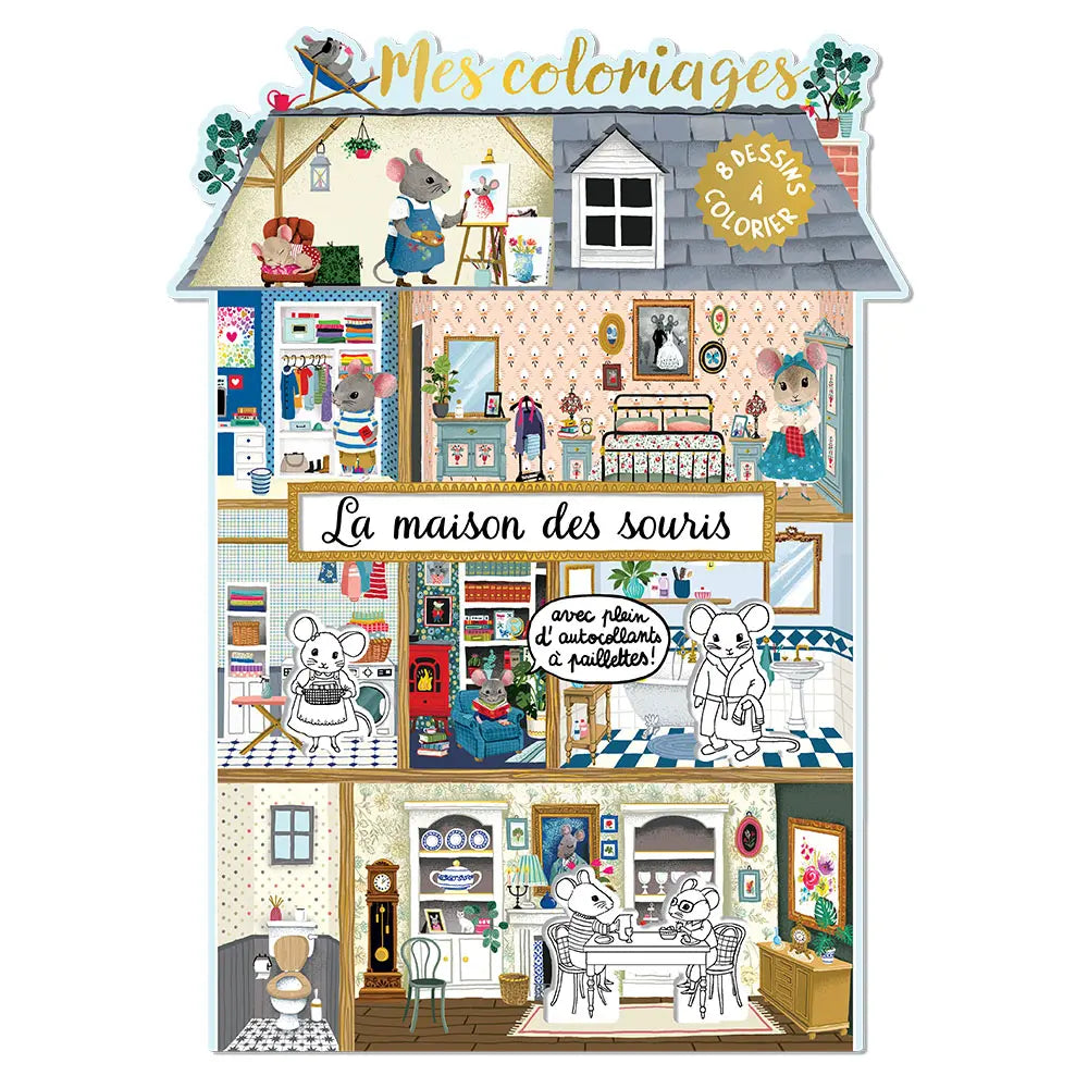 Cartes d’Art Mal- und Stickerset – Das Mäusehaus