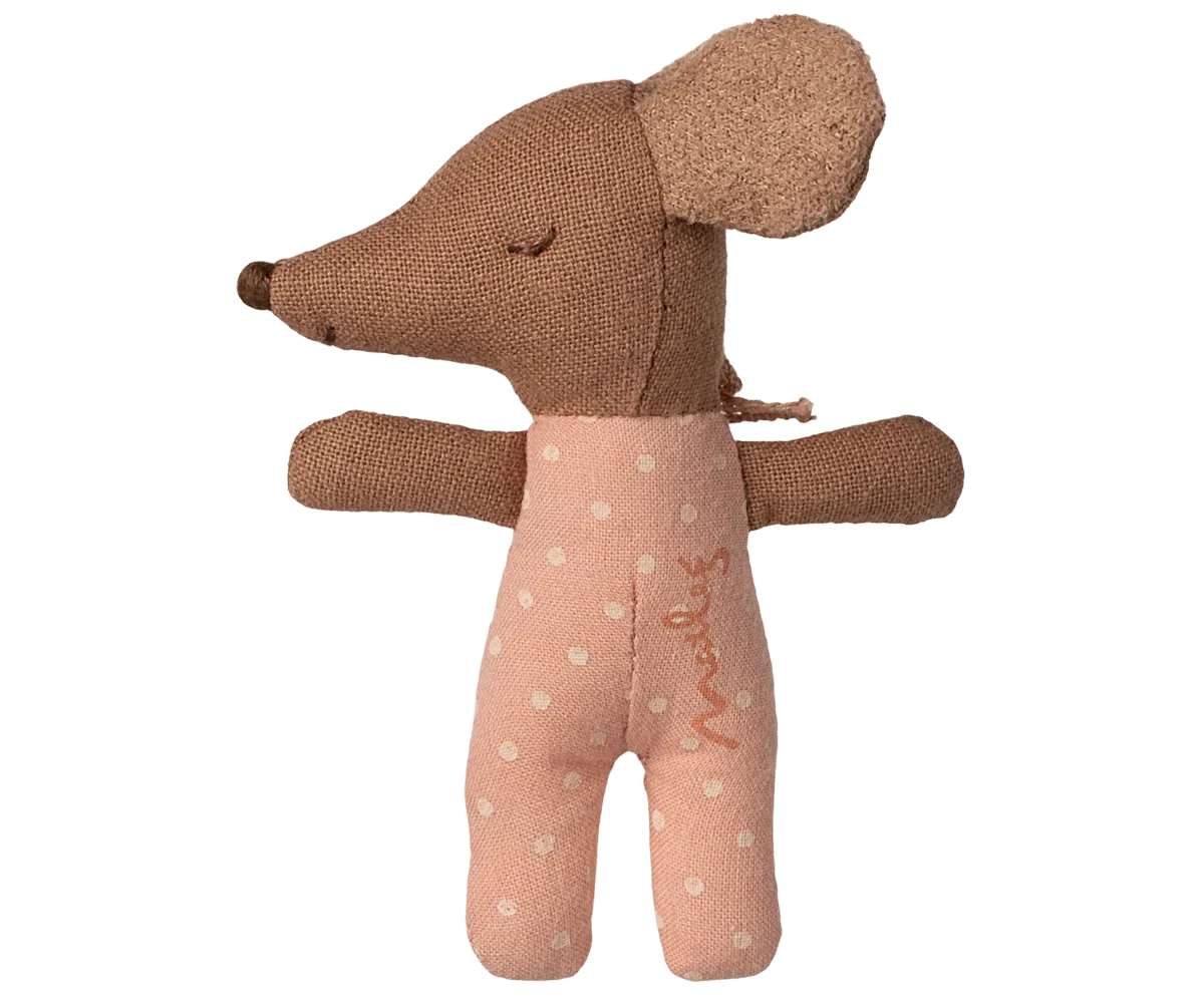 Maileg Schläfrige Babymaus in Streichholzschachtel – Rose